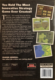 Panzer General - Box - Back (North America) - 1038x1508