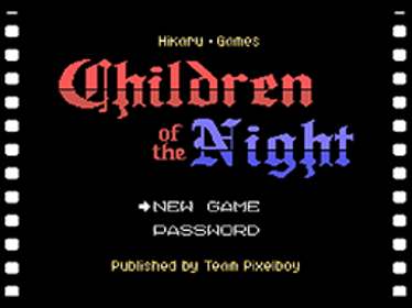 Children of the Night - Screenshot - Game Title (World) - 256x192