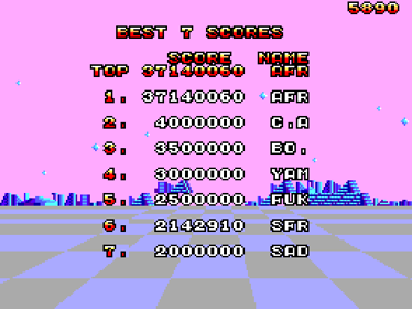 Space Harrier 3D - Screenshot - High Scores (World) - 512x384