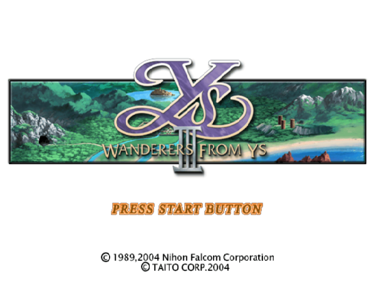 Ys III: Wanderers from Ys - Screenshot - Game Title (Japan) - 597x448