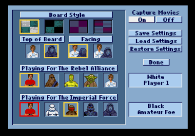 The Software Toolworks' Star Wars Chess - Screenshot - Game Select (World) - 640x448