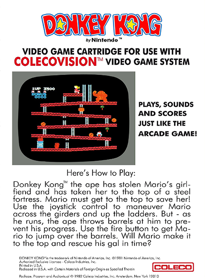 Donkey Kong - Box - Back (North America) - 497x680