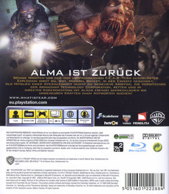 F.E.A.R. 2: Project Origin - Box - Back (Germany) - 600x688