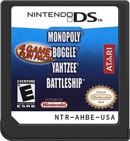 4 Game Fun Pack Monopoly/Boggle/Yahtzee/Battleship - Cart - Front (North America) - 517x564