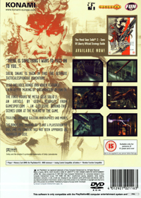 Metal Gear Solid 2: Sons of Liberty - Box - Back (United Kingdom) - 1541x2156