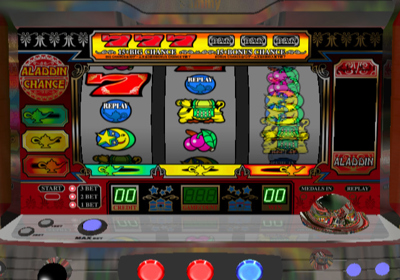 Jissen Pachi-Slot Hisshouhou! Aladdin A - Screenshot - Gameplay (Japan) - 640x448