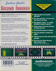 Graham Gooch's Second Innings - Box - Back (United Kingdom) - 1161x1470