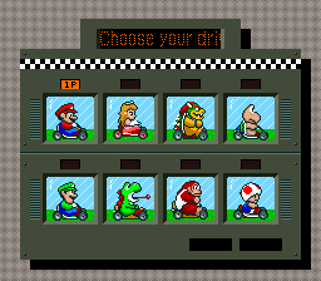 Super Mario Kart - Screenshot - Game Select (World) - 256x224
