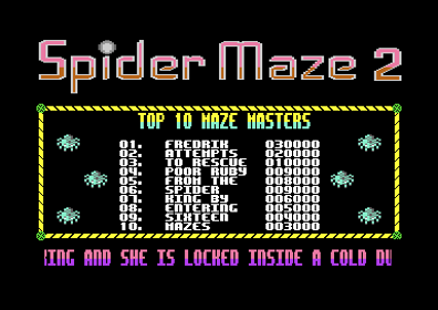 Spider Maze 2 - Screenshot - High Scores (World) - 384x272