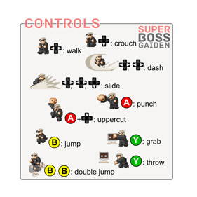 Super Boss Gaiden - Arcade - Controls Information (World) - 2079x2079