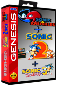 Sonic & Knuckles + Sonic The Hedgehog 2 + Sonic The Hedgehog 3 - Box - 3D (North America) - 759x1134