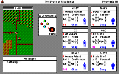 Phantasie III: The Wrath of Nikademus - Screenshot - Gameplay (Japan) - 640x400