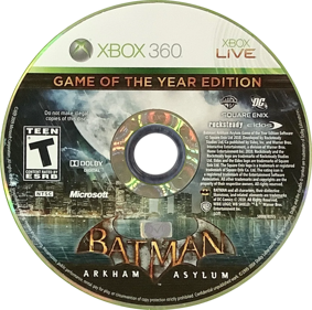 Batman: Arkham Asylum: Game of the Year Edition - Disc (North America) - 994x986