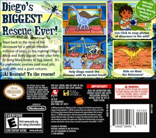 Go, Diego, Go! Great Dinosaur Rescue - Box - Back (North America) - 768x680