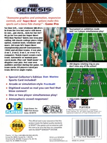 Dan Marino's Powerplay Football - Box - Back (North America) - 914x1220