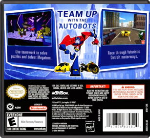 Transformers Animated: The Game - Box - Back - Reconstructed (North America) - 774x708