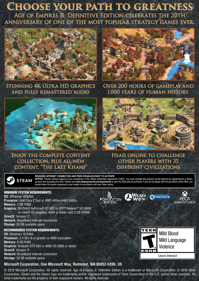 Age of Empires II: Definitive Edition - Box - Back (World) - 1063x1500