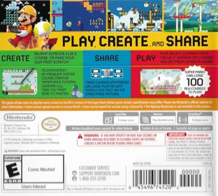 Super Mario Maker for Nintendo 3DS - Box - Back (North America) - 889x800