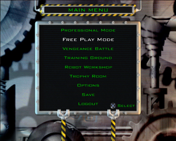 Robot Wars: Arenas of Destruction - Screenshot - Game Select (Europe) - 640x512