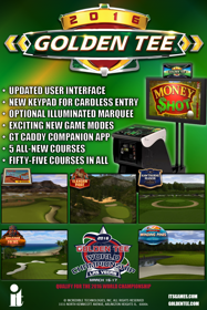 Golden Tee LIVE 2016 - Advertisement Flyer - Front (North America) - 1024x1536