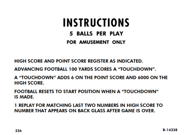 Pro-Football - Arcade - Controls Information (World) - 1147x802
