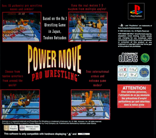 Power Move Pro Wrestling - Box - Back (Europe) - 765x680