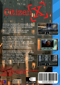 Citizen X - Fanart - Box - Back (North America) - 774x1100