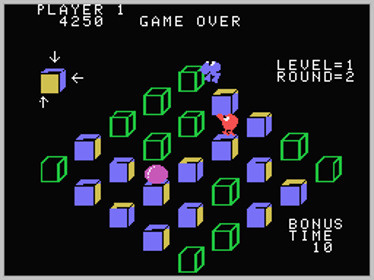 Q*bert's Qubes - Screenshot - Game Over (North America) - 256x192
