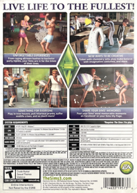 The Sims 3: Generations - Box - Back (North America) - 1058x1494