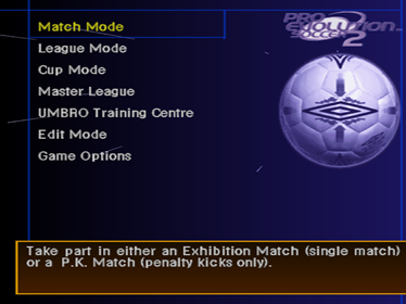 Pro Evolution Soccer 2 - Screenshot - Game Select (World) - 640x480