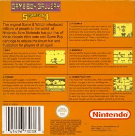 Game Boy Gallery: 5 Games in 1 - Box - Back (Oceania) - 795x800