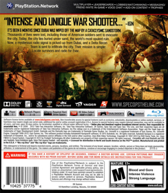 Spec Ops: The Line - Box - Back (North America) - 640x735