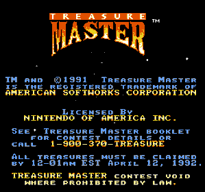 Treasure Master - Screenshot - Game Title (North America) - 256x240