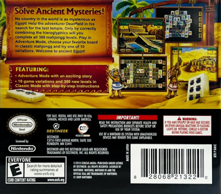 Mahjongg Mysteries: Ancient Egypt - Box - Back (North America) - 1262x1111