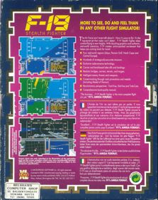 F-19 Stealth Fighter - Box - Back (Europe) - 636x800