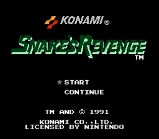 Snake's Revenge - Screenshot - Game Title (Europe) - 256x224