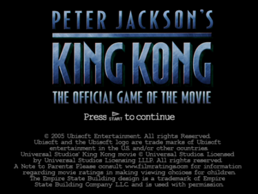Peter Jackson's King Kong: The Official Game of the Movie - Screenshot - Game Title (North America) - 597x448
