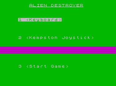 Alien Destroyer  - Screenshot - Game Select (Europe) - 256x192