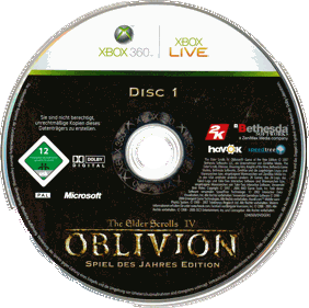 The Elder Scrolls IV: Oblivion: Game of the Year Edition - Disc (Germany) - 2871x2860