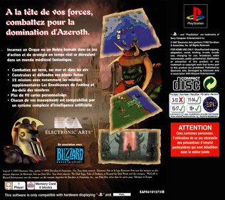 Warcraft II: The Dark Saga - Box - Back (France) - 765x680