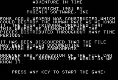 Adventure in Time - Screenshot - Game Title (North America) - 560x384