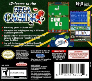 Sega Casino - Box - Back (North America) - 768x680