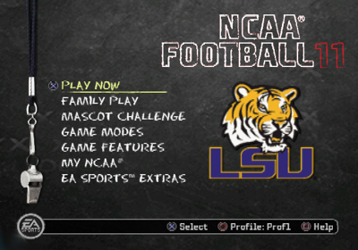 NCAA Football 11 - Screenshot - Game Select (North America) - 640x448