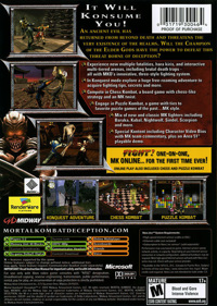 Mortal Kombat: Deception - Box - Back (North America) - 474x665