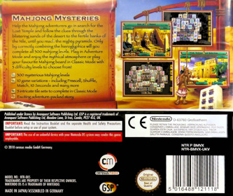 Mahjongg Mysteries: Ancient Egypt - Box - Back (Europe) - 1349x1135