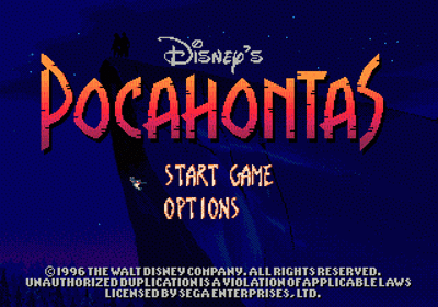 Disney's Pocahontas - Screenshot - Game Title (North America) - 320x224