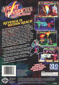 Night Warriors: Darkstalkers' Revenge - Box - Back (North America) - 1623x2349
