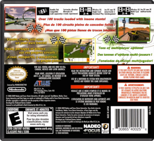 TrackMania DS - Box - Back - Reconstructed (North America) - 774x708