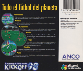 Kick Off 98 - Box - Back (Spain) - 1612x1368