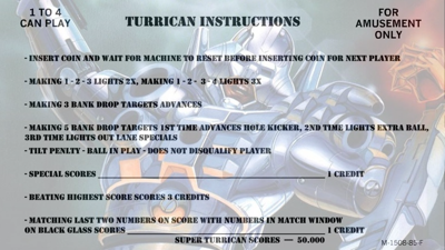 Turrican - Arcade - Controls Information (World) - 1920x1080